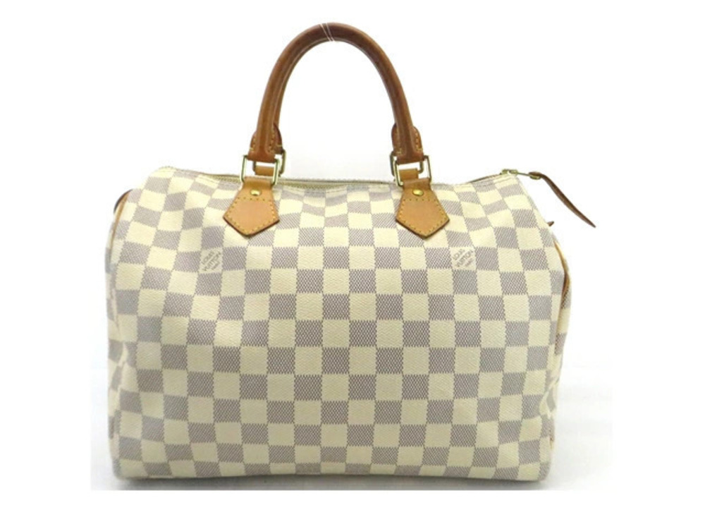 LOUIS VUITTON Speedy Handbag Damier Azur White